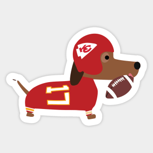 Dachshund Super Bowl Sunday Sticker